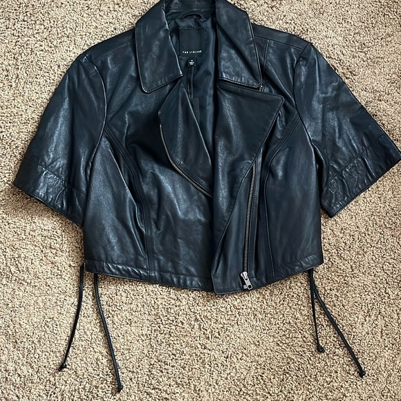 Crop Leather Bomber - Picture 1 of 9